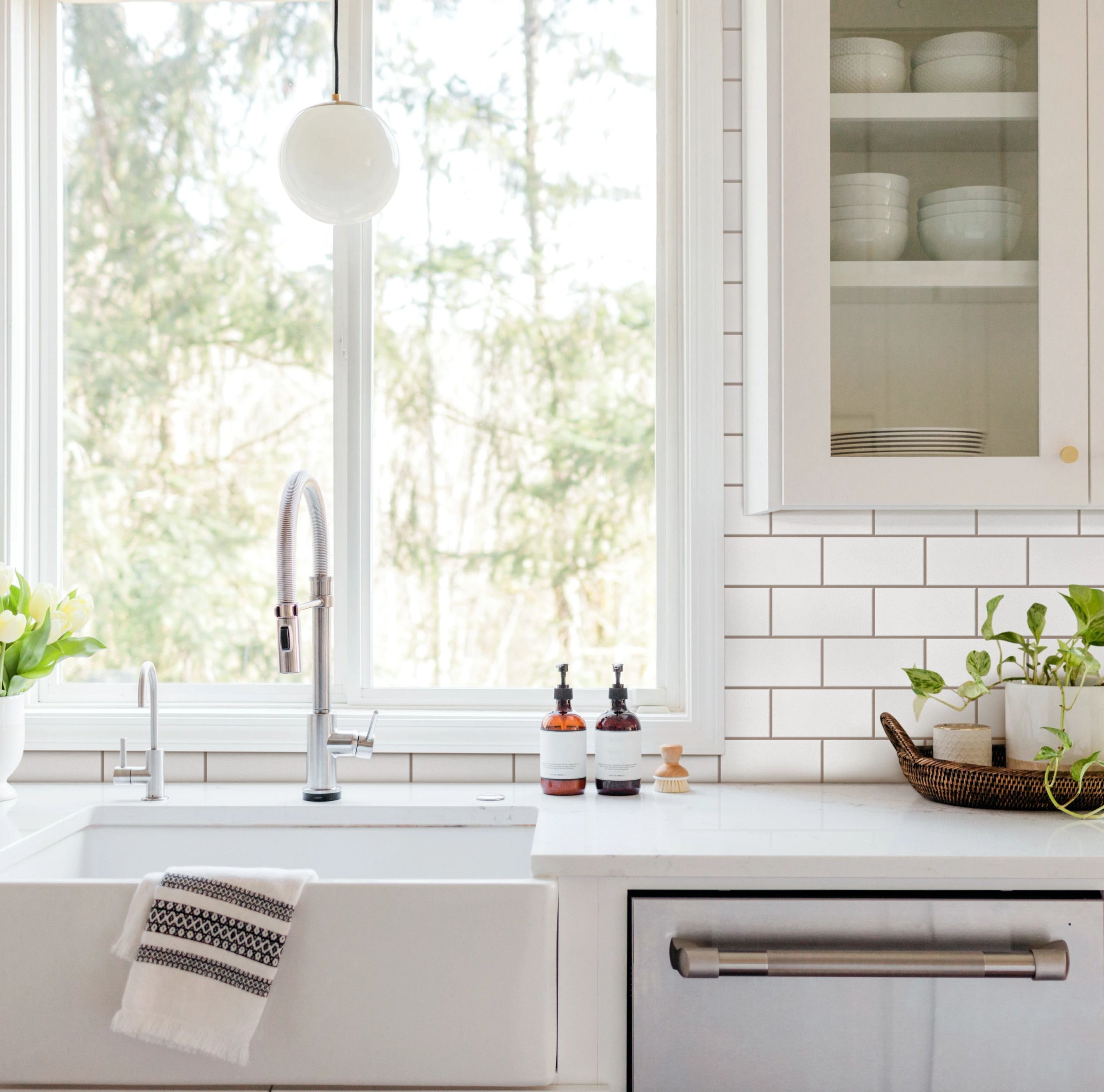 modern kitchen with countertop from Solutions in West Fargo